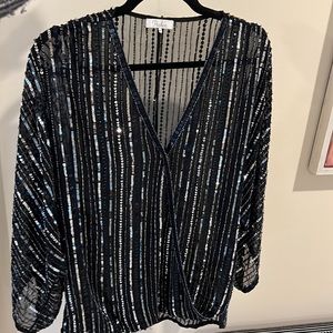 Parker XS sequin wrap top
